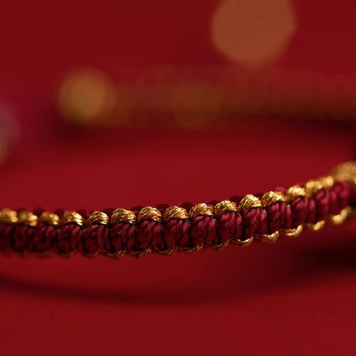 Cinnabar Fu Character Blessing Braided Bracelet Cinnabar Fu Character Blessing Braided Bracelet