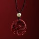 Dragon Cinnabar Hetian Jade Wealth Necklace Dragon Cinnabar Hetian Jade Wealth Necklace