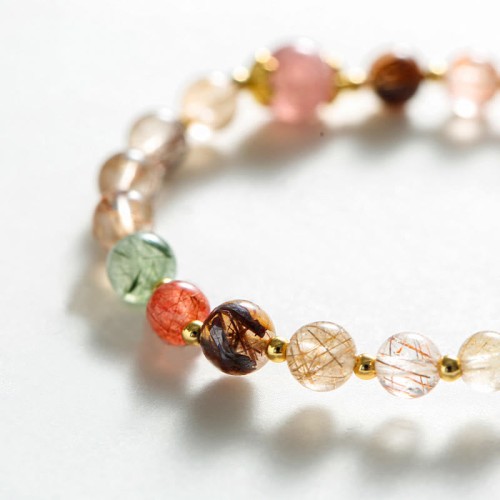 Rutilated Quartz Strawberry Quartz PiXiu Wealth Bracelet Rutilated Quartz Strawberry Quartz PiXiu Wealth Bracelet
