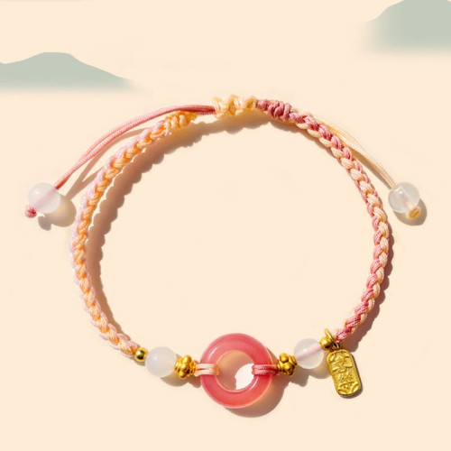Peace Agate Peace Buckle Braided Bracelet Peace Agate Peace Buckle Braided Bracelet