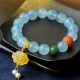 Aquamarine Amber Chinese Knot Charm Peace Bracelet