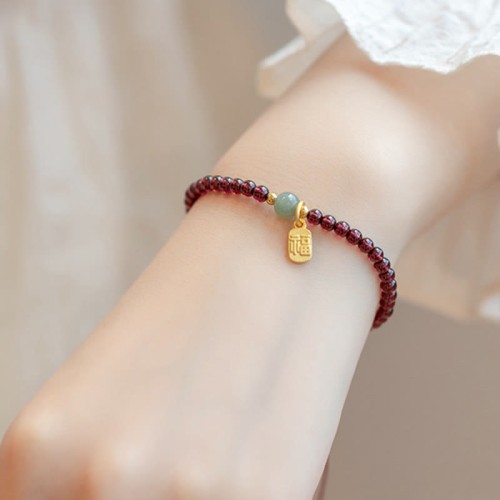 Strawberry Quartz Garnet Jade Fortune Healing Bracelet Strawberry Quartz Garnet Jade Fortune Healing Bracelet