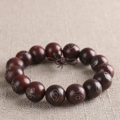 Red Sandalwood Om Mani Padme Hum Protection Bracelet Red Sandalwood Om Mani Padme Hum Protection Bracelet