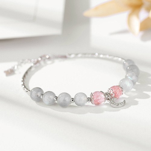 Strawberry Quartz Moonstone Luck Bracelet