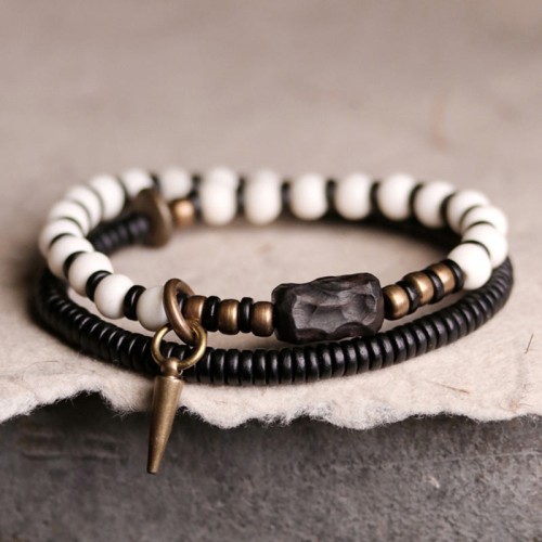 Yak Bone Ebony Wood Copper Strength Bracelet Yak Bone Ebony Wood Copper Strength Bracelet