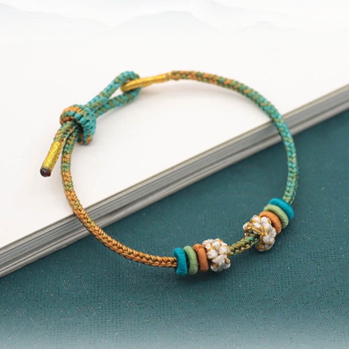 Peach Blossom Knot Luck Braided Bracelet