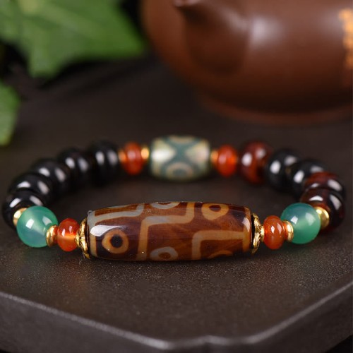 Tibetan Nine-Eye Dzi Bead Protection Bracelet