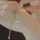 14K Gold Hetian Jade Rose Flower Luck Chain Bracelet 14K Gold Hetian Jade Rose Flower Luck Chain Bracelet