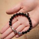 925 Silver Obsidian Moonstone Strength Couple Bracelet 925 Silver Obsidian Moonstone Strength Couple Bracelet
