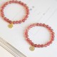 14K Gold Plated Strawberry Quartz Fu Charm Bracelet 14K Gold Plated Strawberry Quartz Fu Charm Bracelet