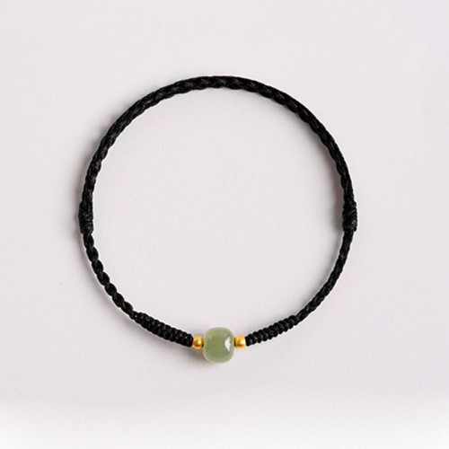 Jade Lucky Bead Prosperity Braided Bracelet
