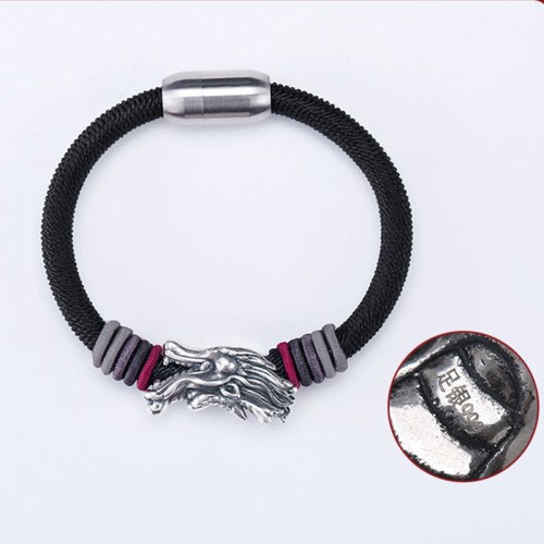 999 Sterling Silver Dragon Luck Braided Bracelet 999 Sterling Silver Dragon Luck Braided Bracelet