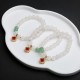 White Agate Red Agate Money Bag Fu Character Bracelet White Agate Red Agate Money Bag Fu Character Bracelet