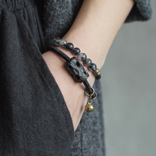 Black Rutilated Quartz Ebony Wisdom Bracelet Black Rutilated Quartz Ebony Wisdom Bracelet