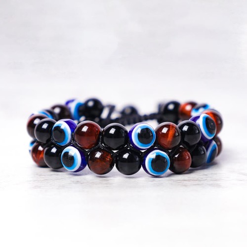 Evil Eye Hematite Tiger Eye Protection Bracelet
