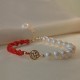 14K Gold Plated Pearl Luck Red String Bracelet 14K Gold Plated Pearl Luck Red String Bracelet