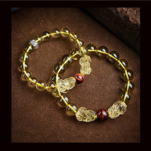 Citrine PiXiu Tiger Eye Prosperity Protection Bracelet Citrine PiXiu Tiger Eye Prosperity Protection Bracelet