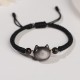 Silver Sheen Obsidian Strawberry Quartz Cat Bracelet Silver Sheen Obsidian Strawberry Quartz Cat Bracelet