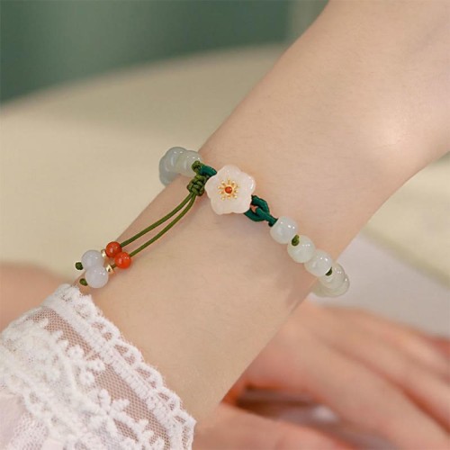 Jade Peach Blossom Luck Bracelet