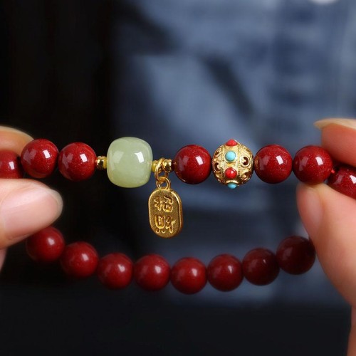 Cinnabar Green Aventurine Fortune Bracelet