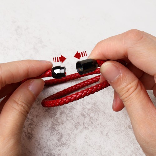 Genuine Leather Red String Protection Magnetic Bracelet