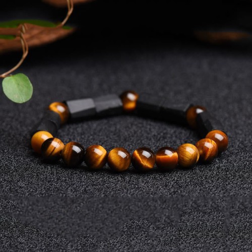 Black Tourmaline Tiger Eye Positive Bracelet