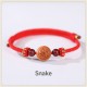 Natural Peach Wood Chinese Zodiac Cinnabar Wealth Bracelet