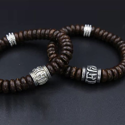 Tibetan Coconut Shell Om Mani Padme Hum Bracelet Tibetan Coconut Shell Om Mani Padme Hum Bracelet