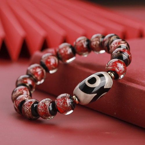 Tibetan Nine-Eye Dzi Bead Wealth Bracelet Tibetan Nine-Eye Dzi Bead Wealth Bracelet