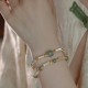 14K Gold Plated Hetian Jade Bamboo Bracelet 14K Gold Plated Hetian Jade Bamboo Bracelet