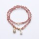 Strawberry Quartz Money Bag Charm Bracelet