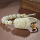 Sterling Silver Hetian Jade Happiness Bracelet