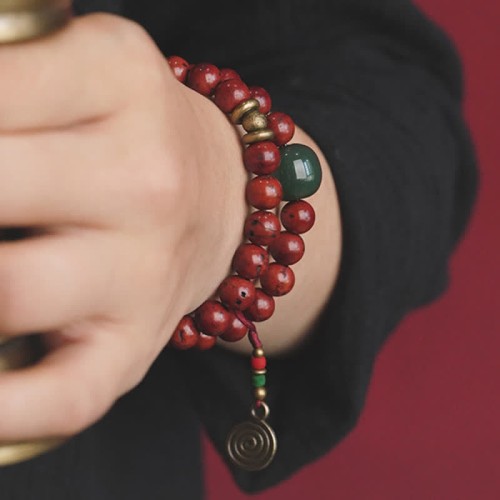 Bodhi Seed Cyan Jade Copper Peace Bracelet