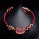 Natural Strawberry Crystal Pixiu Charm Lucky Bracelet