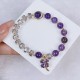 Amethyst Four Leaf Clover Healing Bracelet Amethyst Four Leaf Clover Healing Bracelet