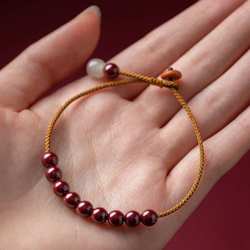 Natural Cinnabar Beaded Blessing Bracelet Natural Cinnabar Beaded Blessing Bracelet