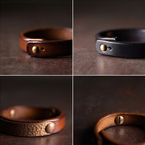 Vintage Handmade Copper Brass Leather Wealth Bracelet Vintage Handmade Copper Brass Leather Wealth Bracelet