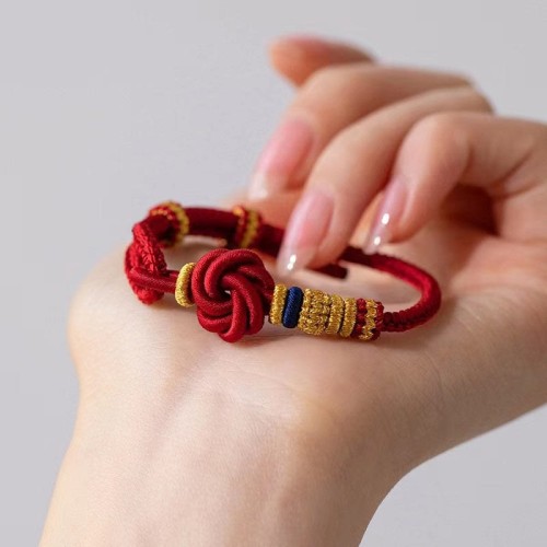 Handmade True Love Knot Peach Blossom Bracelet Handmade True Love Knot Peach Blossom Bracelet