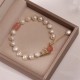 Pearl Green Strawberry Quartz Healing Bracelet