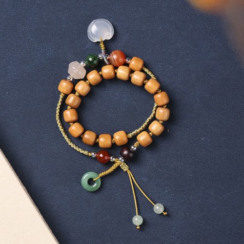 Chalcedony Peace Buckle Soothing Double Wrap Bracelet