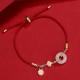 18K Gold Hetian Jade Luck Red Rope Bracelet 18K Gold Hetian Jade Luck Red Rope Bracelet