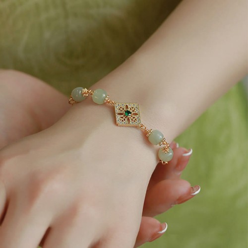Hetian Jade Bead Luck Chain Bracelet Hetian Jade Bead Luck Chain Bracelet
