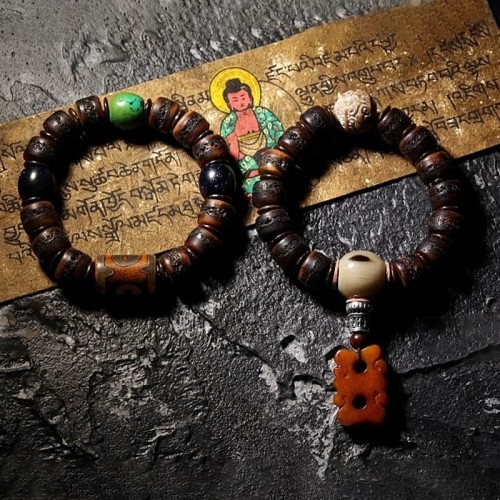Tibetan Yak Bone Dzi Bead Turquoise Evil Spirit Bracelet Tibetan Yak Bone Dzi Bead Turquoise Evil Spirit Bracelet