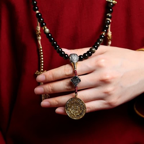 108 Mala Beads Gold Sheen Obsidian Wealth Bracelet 108 Mala Beads Gold Sheen Obsidian Wealth Bracelet