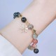 Natural Silver Sheen Obsidian Heart Star Flower Protection Bracelet