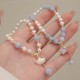 Aquamarine Pearl Ginkgo Leaf Butterfly Charm Bracelet Aquamarine Pearl Ginkgo Leaf Butterfly Charm Bracelet