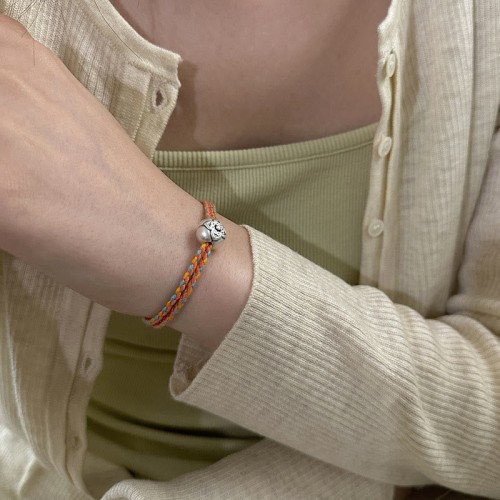 999 Sterling Silver Persimmon Luck Braided Bracelet 999 Sterling Silver Persimmon Luck Braided Bracelet