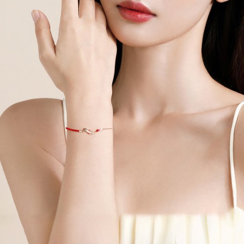 925 Silver Koi Fish Lotus Star Red String Bracelet 925 Silver Koi Fish Lotus Star Red String Bracelet