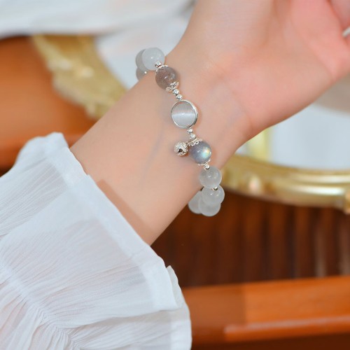 925 Silver Cat Eye Moonstone Love Bracelet 925 Silver Cat Eye Moonstone Love Bracelet