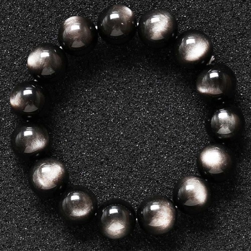Silver Sheen Obsidian Protection Bracelet Silver Sheen Obsidian Protection Bracelet